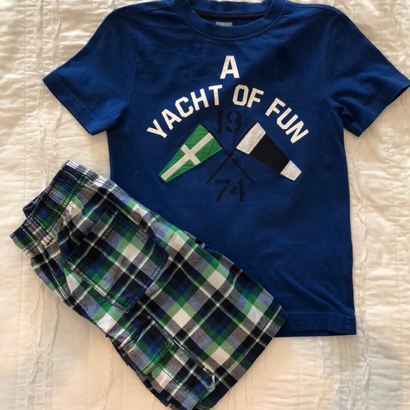 Gymboree Other - Gymboree boys tee & plaid shorts sz 6 EUC